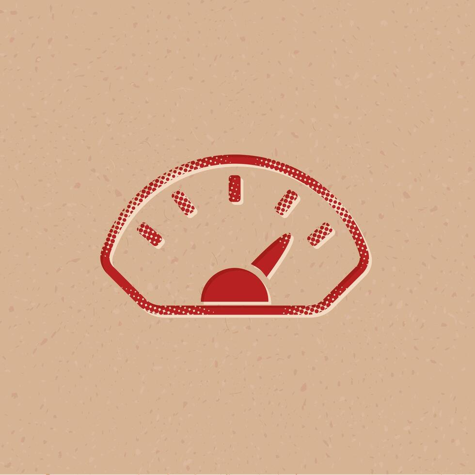 Dashboard halftone style icon with grunge background vector illustration