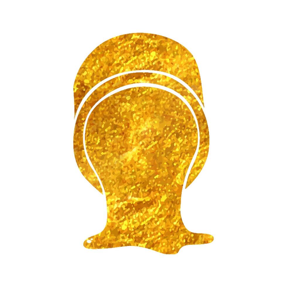 mano dibujado pintura lata icono en oro frustrar textura vector ilustración