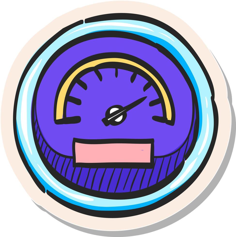 Hand drawn sticker style icon Dashboard vector