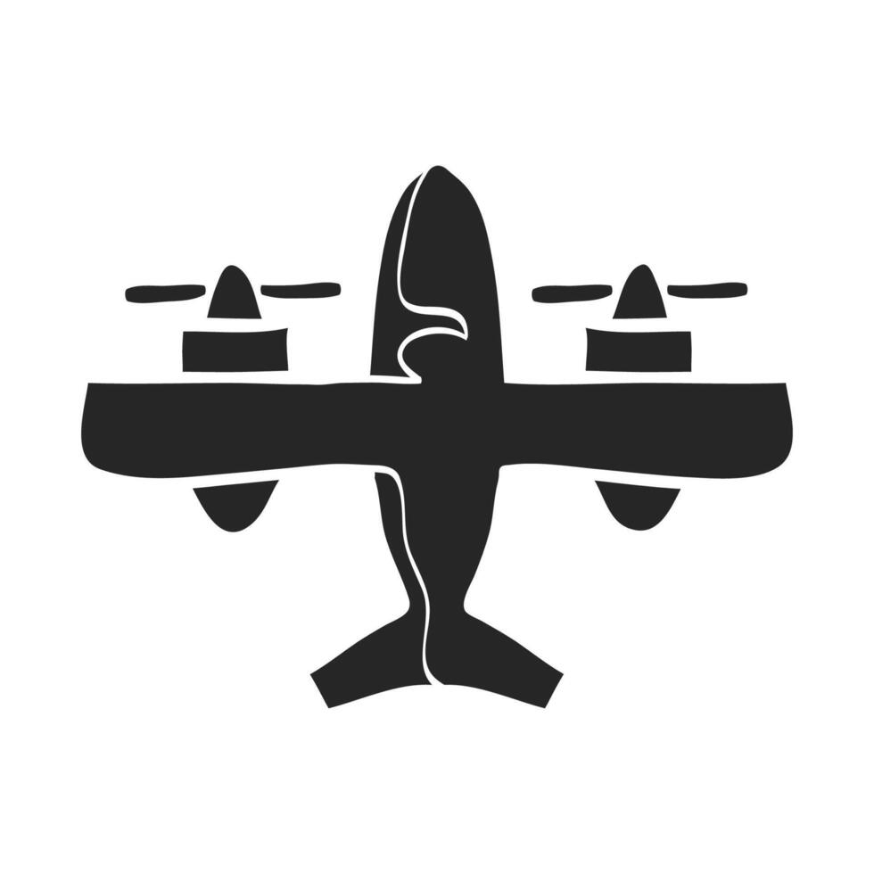 Hand drawn Vintage airplane vector illustration