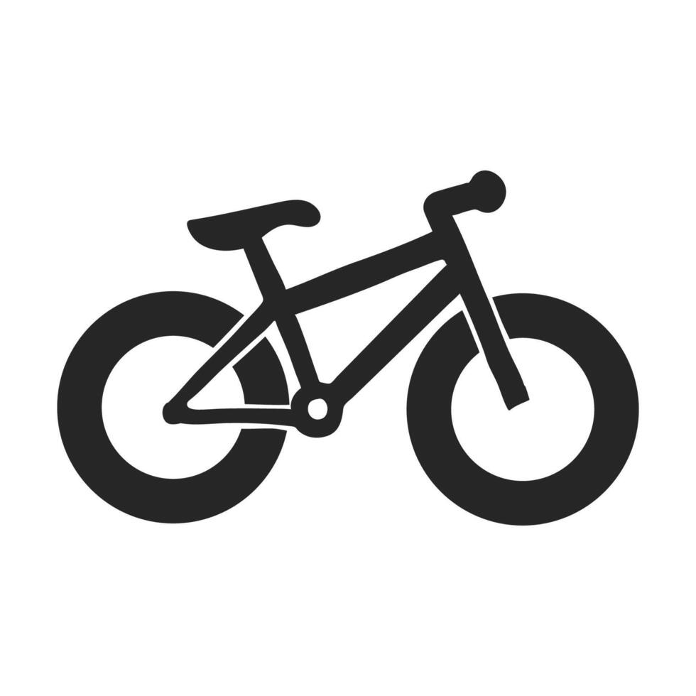 mano dibujado grasa neumático bicicleta vector ilustración