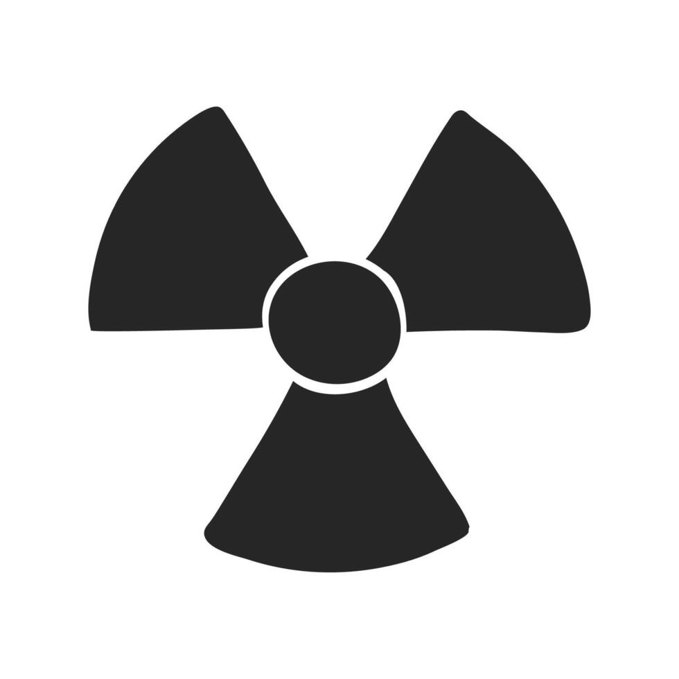 Hand drawn Radioactive symbol vector illustration