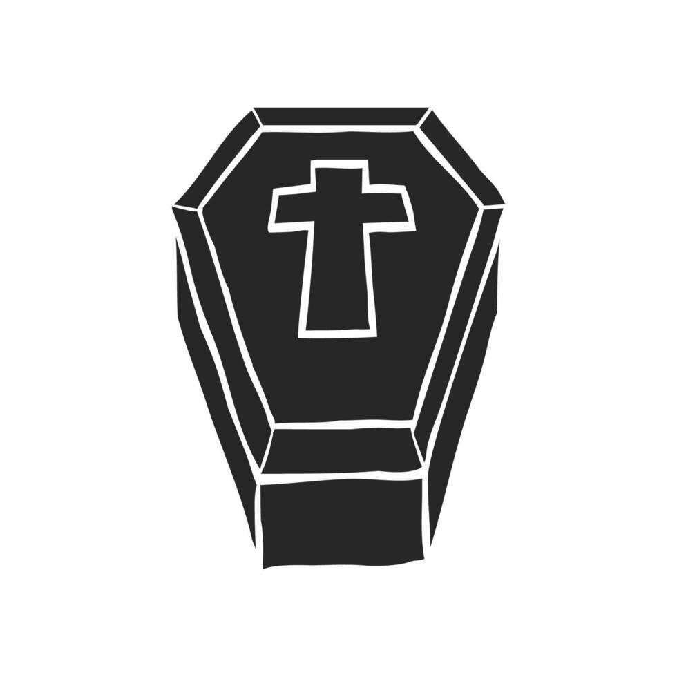 Hand drawn Coffin vector illustration