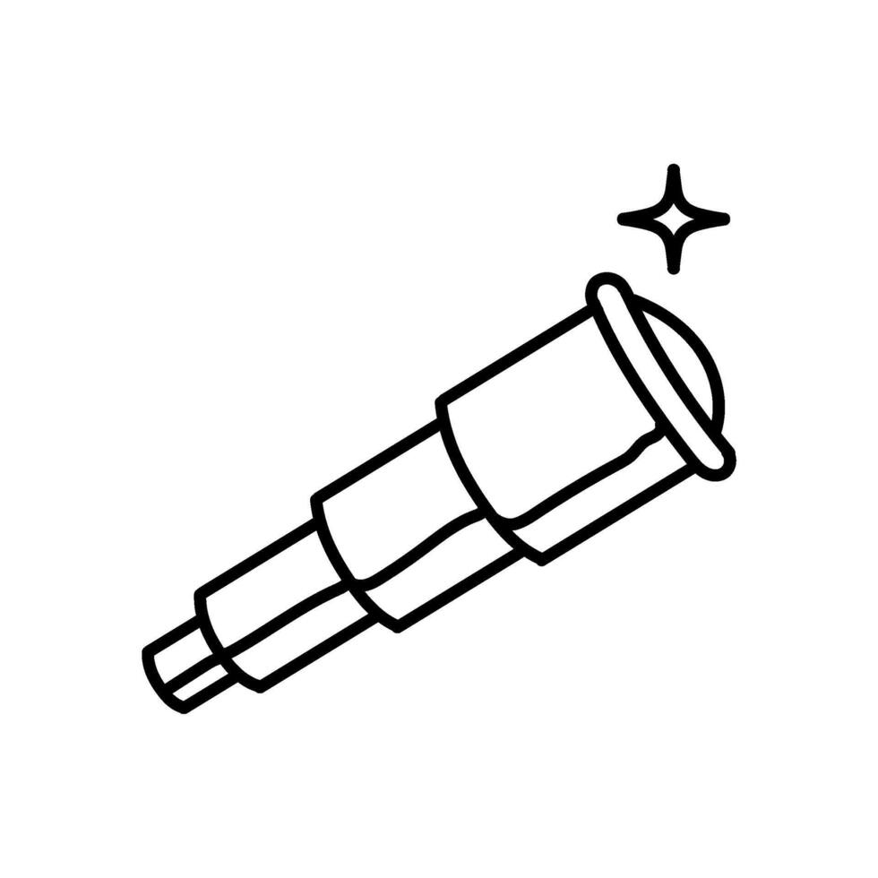 Telescope icon. Hand drawn vector illustration. Editable line stroke.