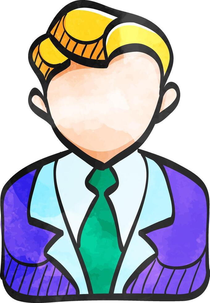 Auctioneer icon in color drawing. Business concept auction bidding bidder selling marketplace vector