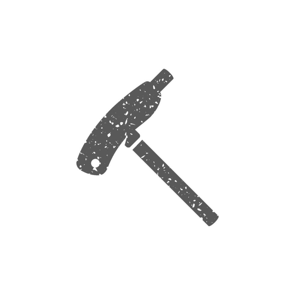 Allen key icon in grunge texture vector illustration