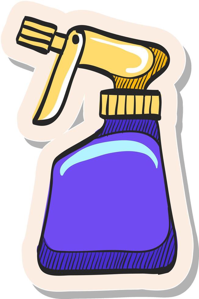 Hand drawn sticker style icon Sprayer bottle vector