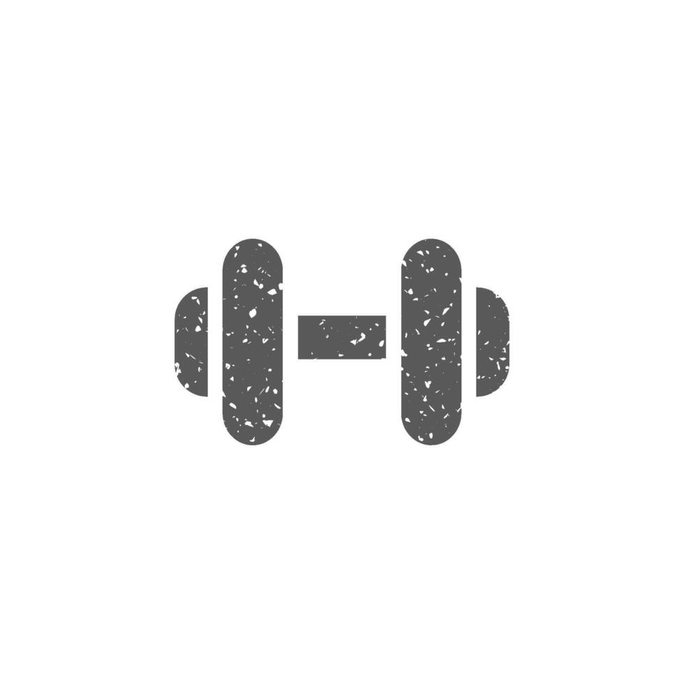 Dumbbell icon in grunge texture vector illustration