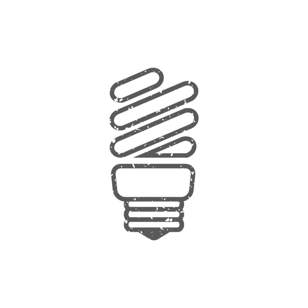 Light bulb icon in grunge texture vector illustration