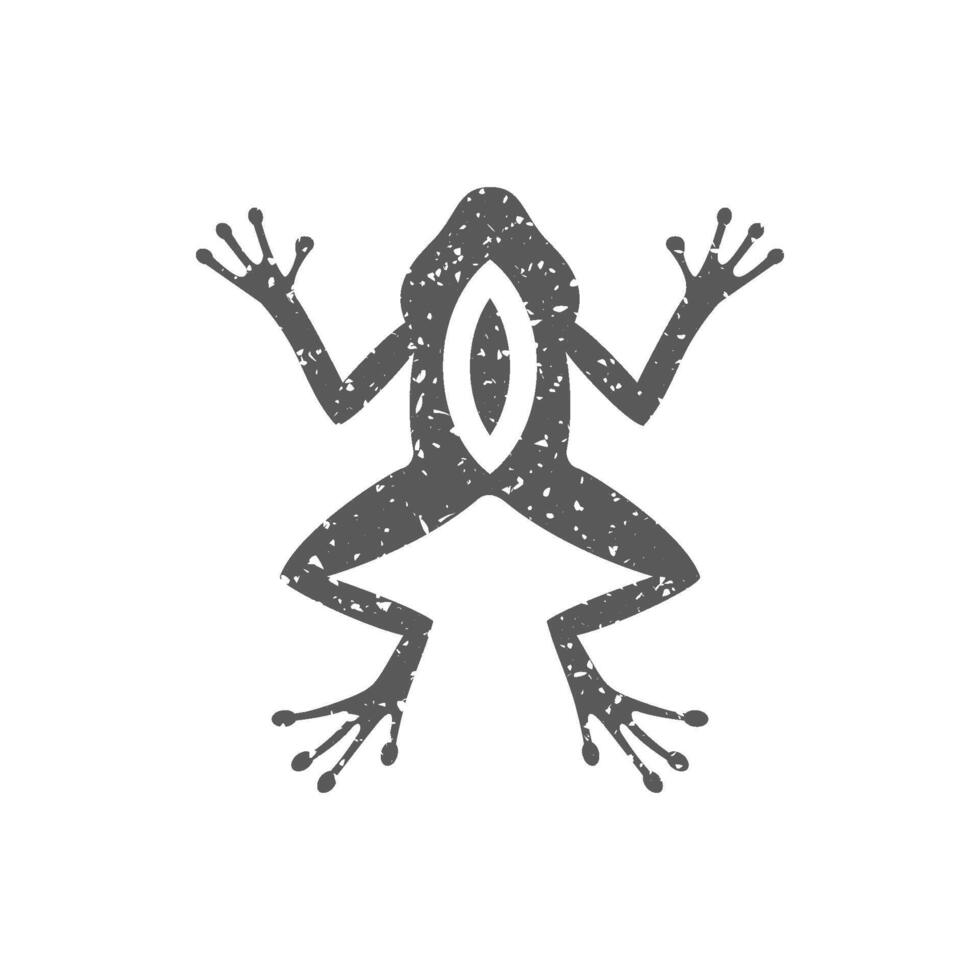 Lab frog icon in grunge texture vector illustration
