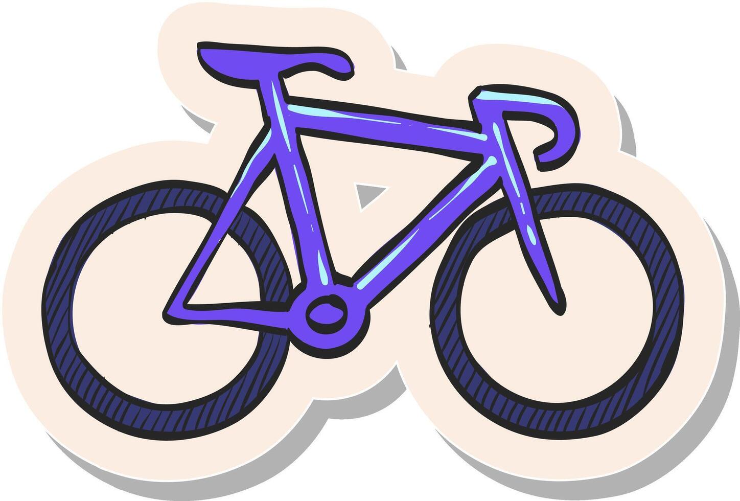 mano dibujado pegatina estilo icono pista bicicleta vector