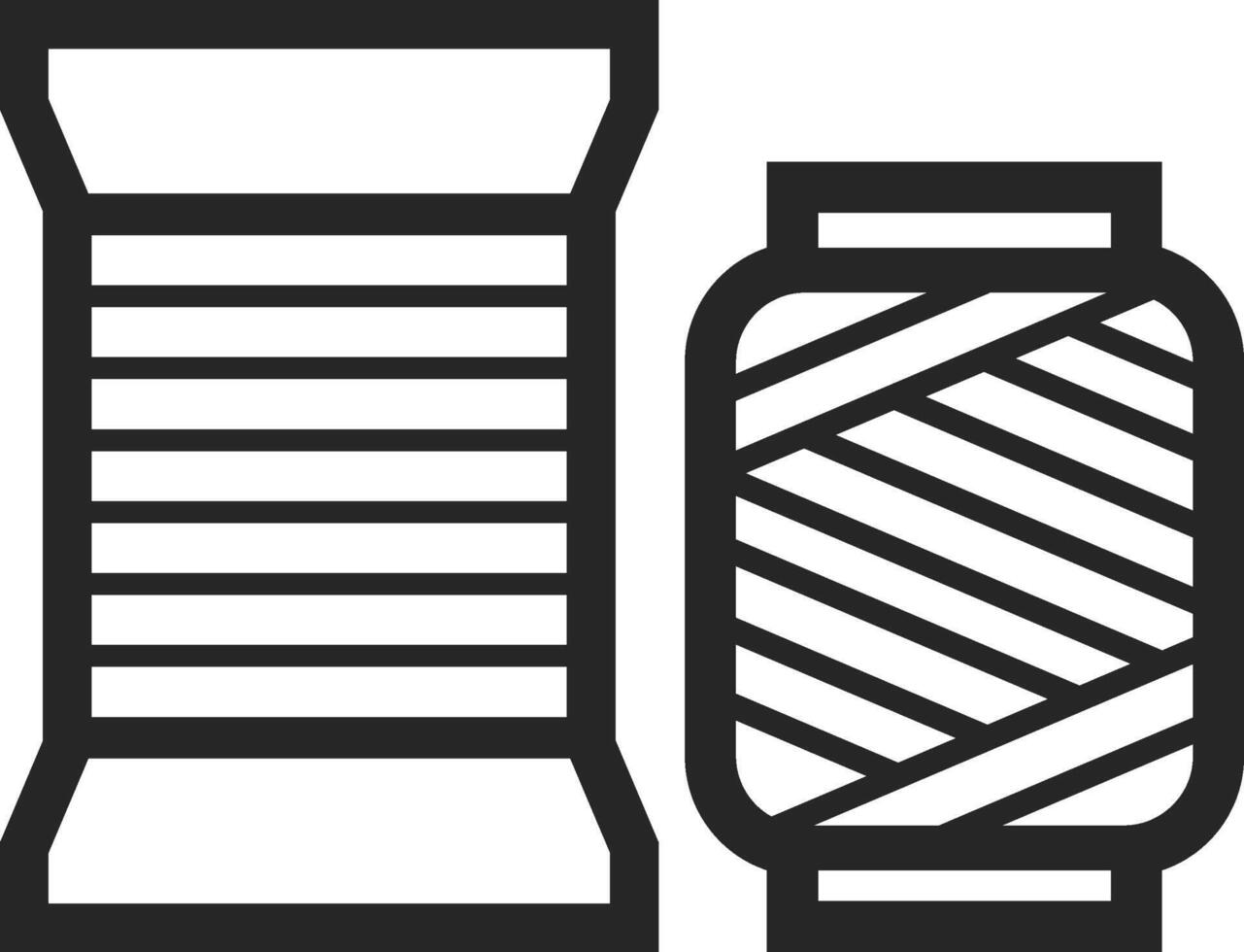 Yarn icon in thick outline style. Black and white monochrome vector illustration.