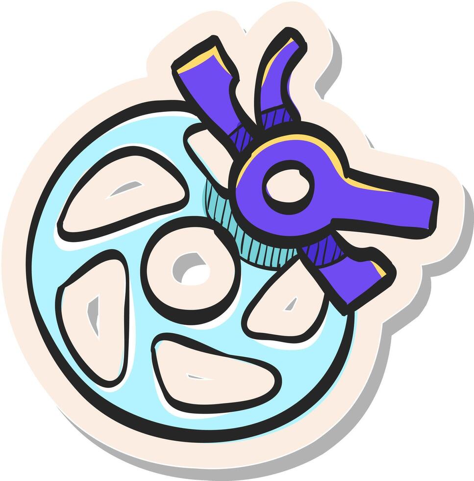 Hand drawn Bicycle brake icon in sticker style vector illustration