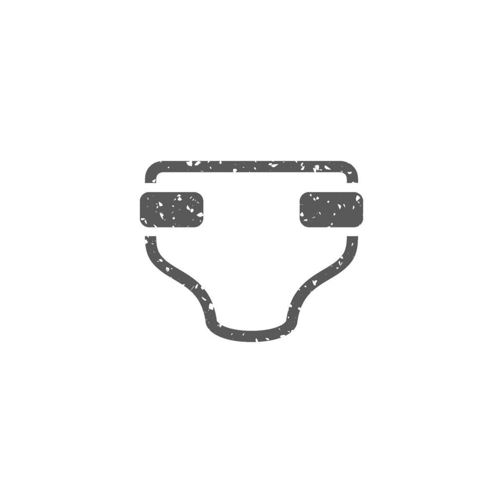 Diaper icon in grunge texture vector illustration