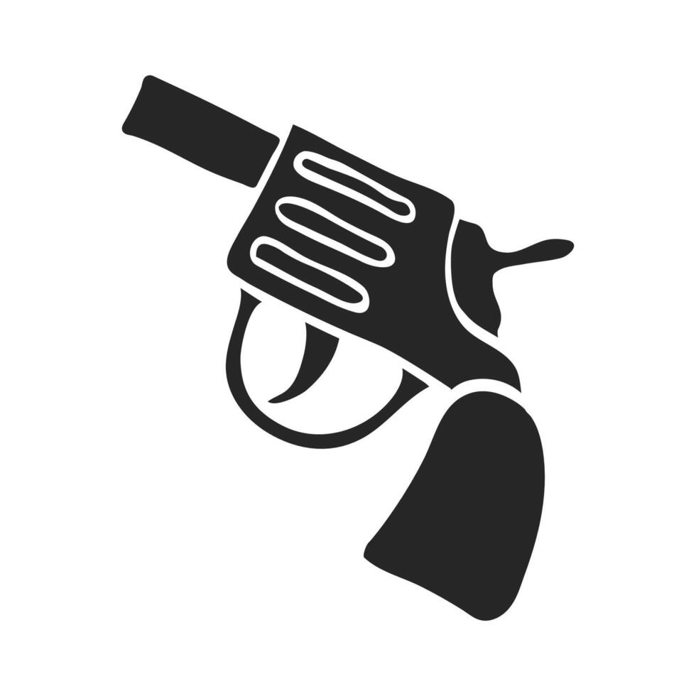 mano dibujado revólver pistola vector ilustración