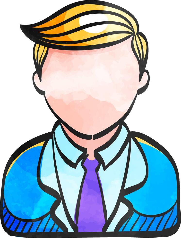 Doctor icon in color drawing. Medical practitioner healthcare vector