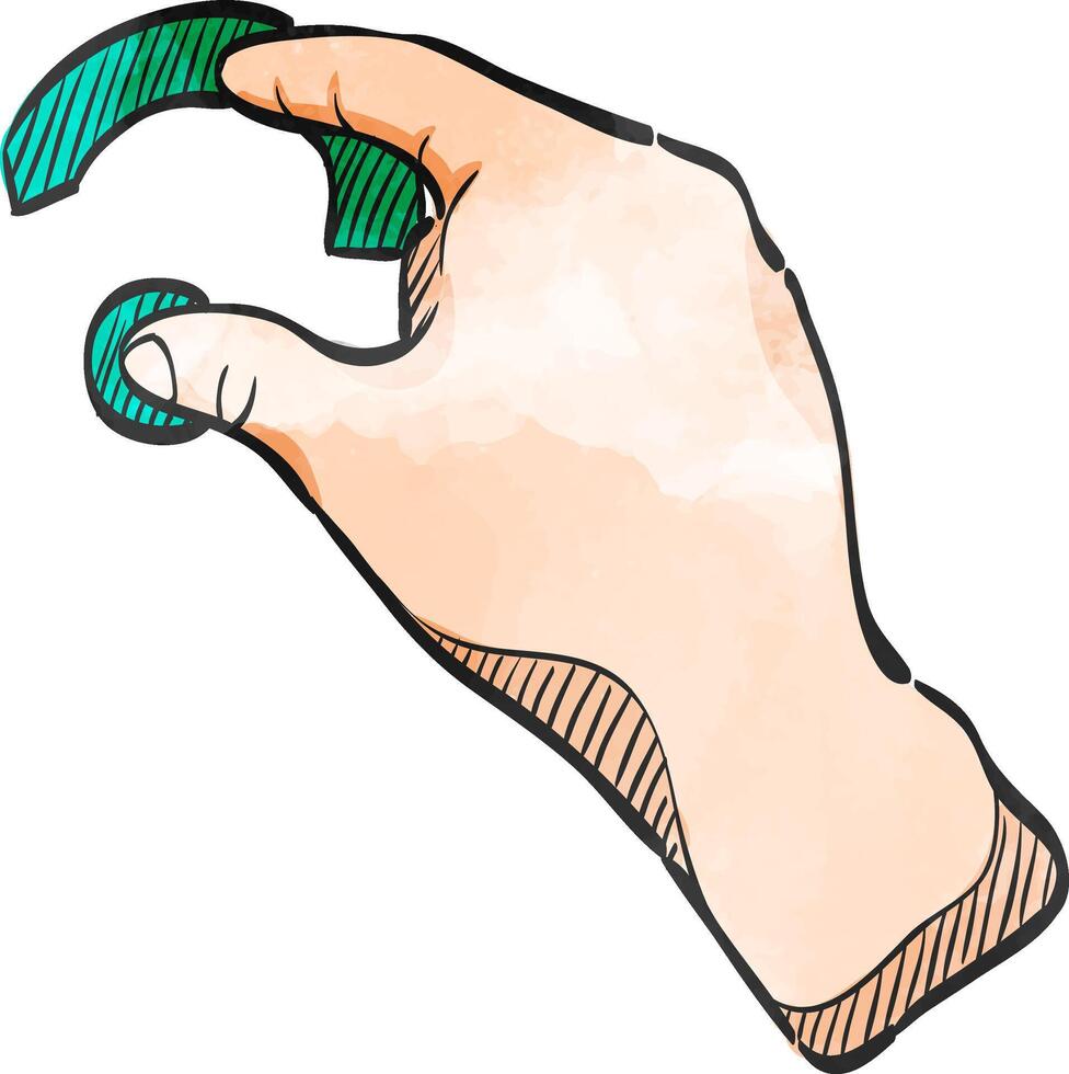 Finger gesture icon in watercolor style. vector