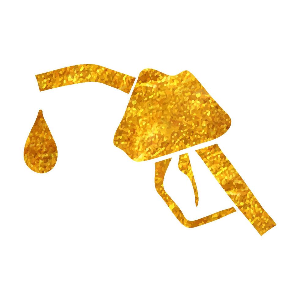 mano dibujado gas dispensador icono en oro frustrar textura vector ilustración