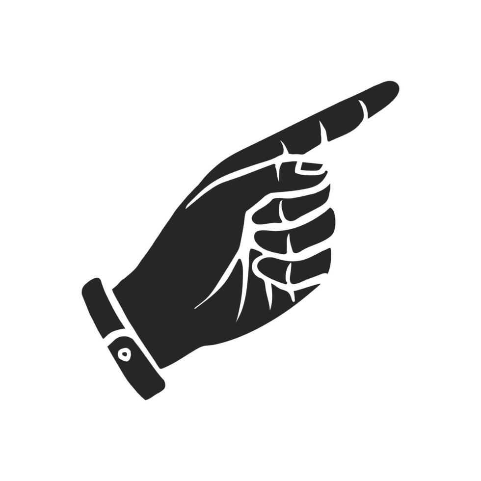 mano dibujado icono señalando mano. vector ilustración.