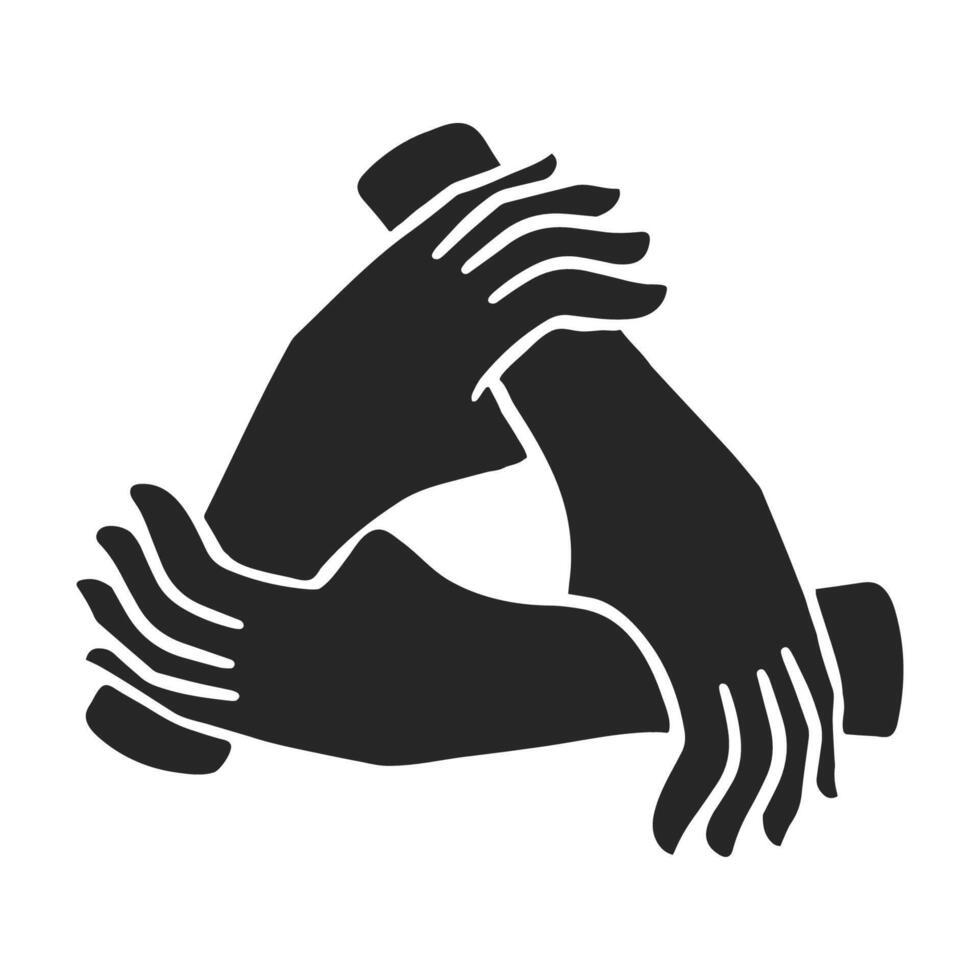 Hand drawn hands icon team work concept vector illustration