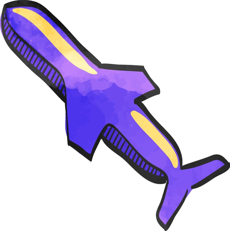 Missile icon in watercolor style. vector
