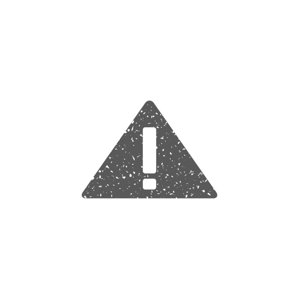 Warning sign icon in grunge texture vector illustration