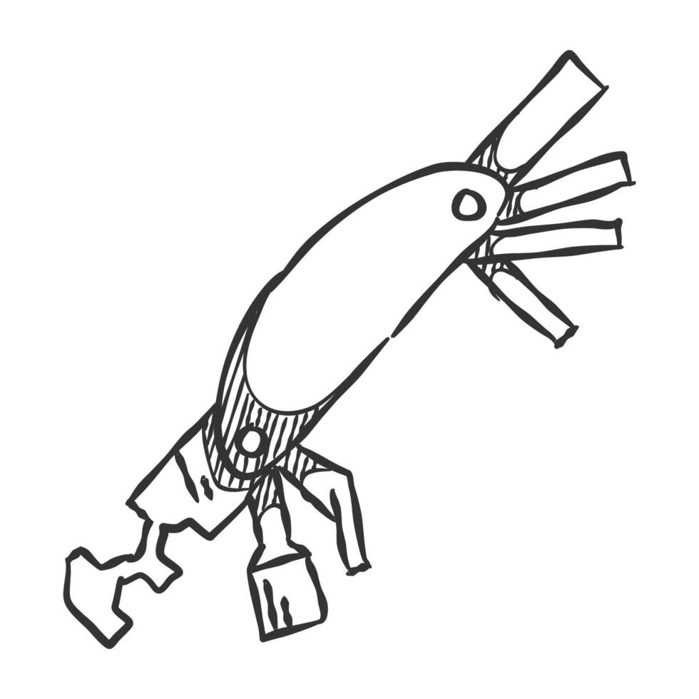 Multiple tools icons in hand drawn doodle vector