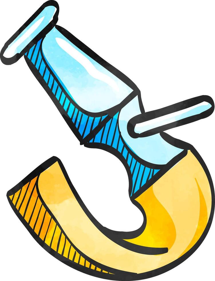 Fireman water hose icon in color drawing. Emergency service fire fighter extinguisher vector