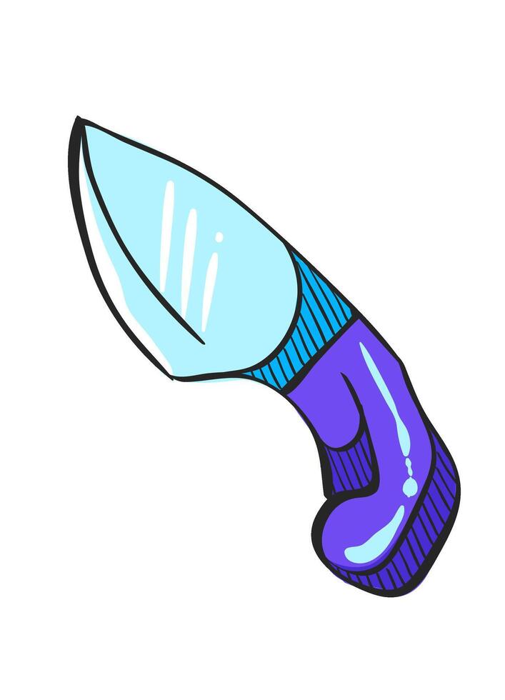 cuchillo icono en mano dibujado color vector ilustración