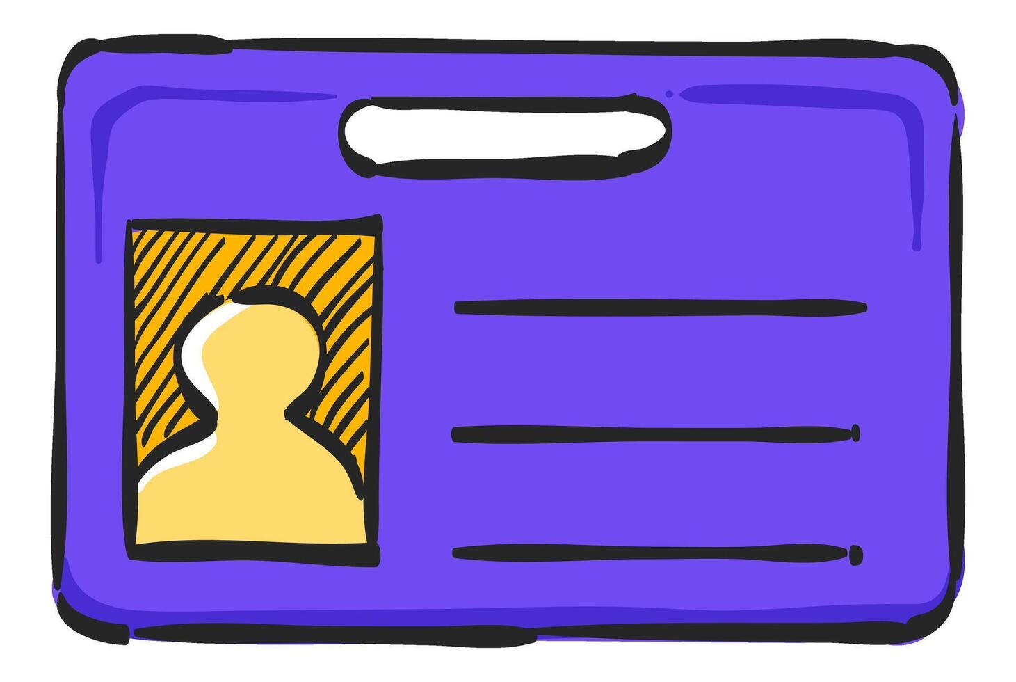 carné de identidad tarjeta icono en mano dibujado color vector ilustración