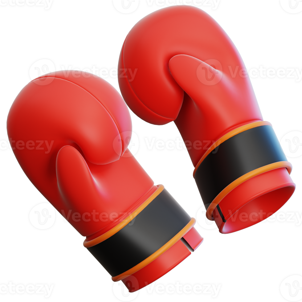 boxeo guantes 3d ilustración para web, aplicación, infografía, etc png