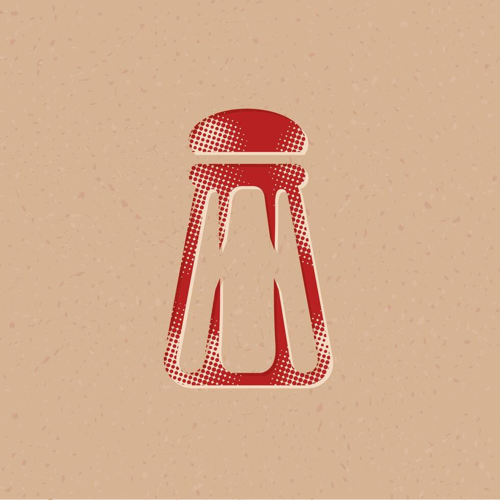 Pepper pot halftone style icon with grunge background vector illustration