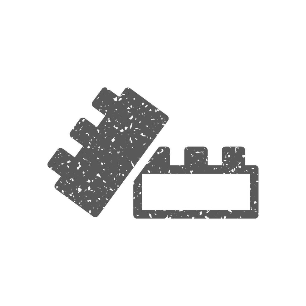 Building blocks icon in grunge texture vector illustration