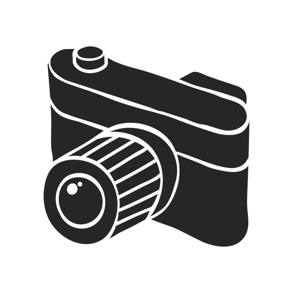 Hand drawn Range finder camera vector illustration