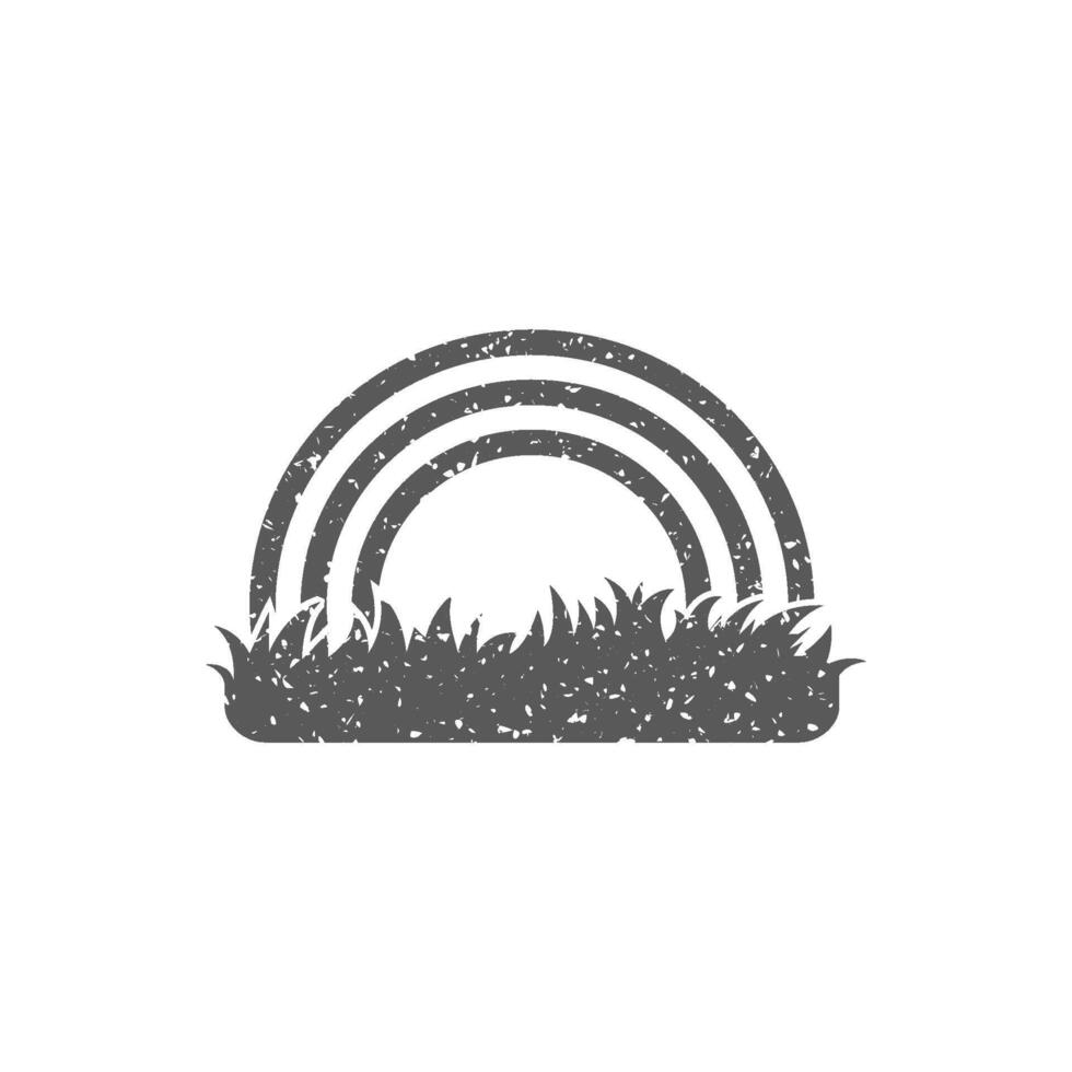 Rainbow icon in grunge texture vector illustration