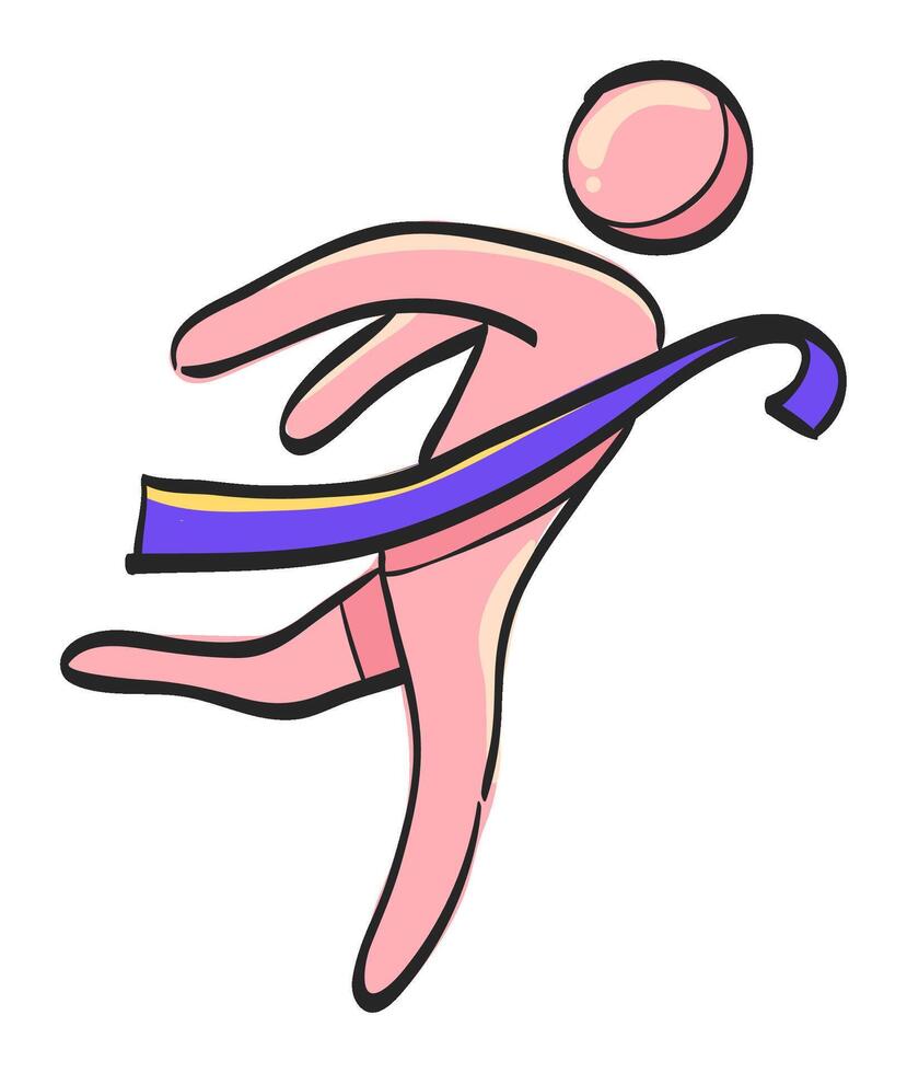 Finish line icon in hand drawn color vector illustration