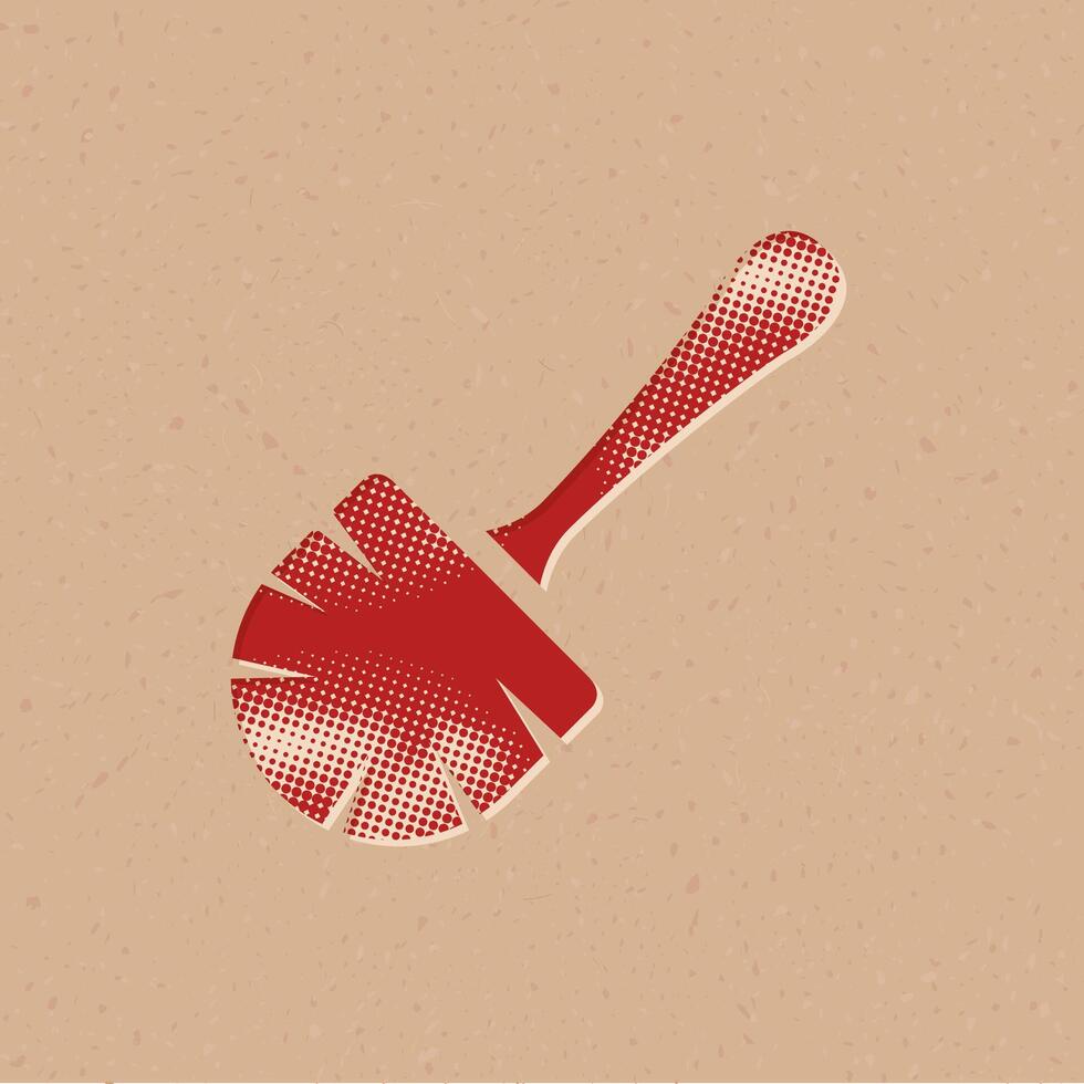 Brush halftone style icon with grunge background vector illustration