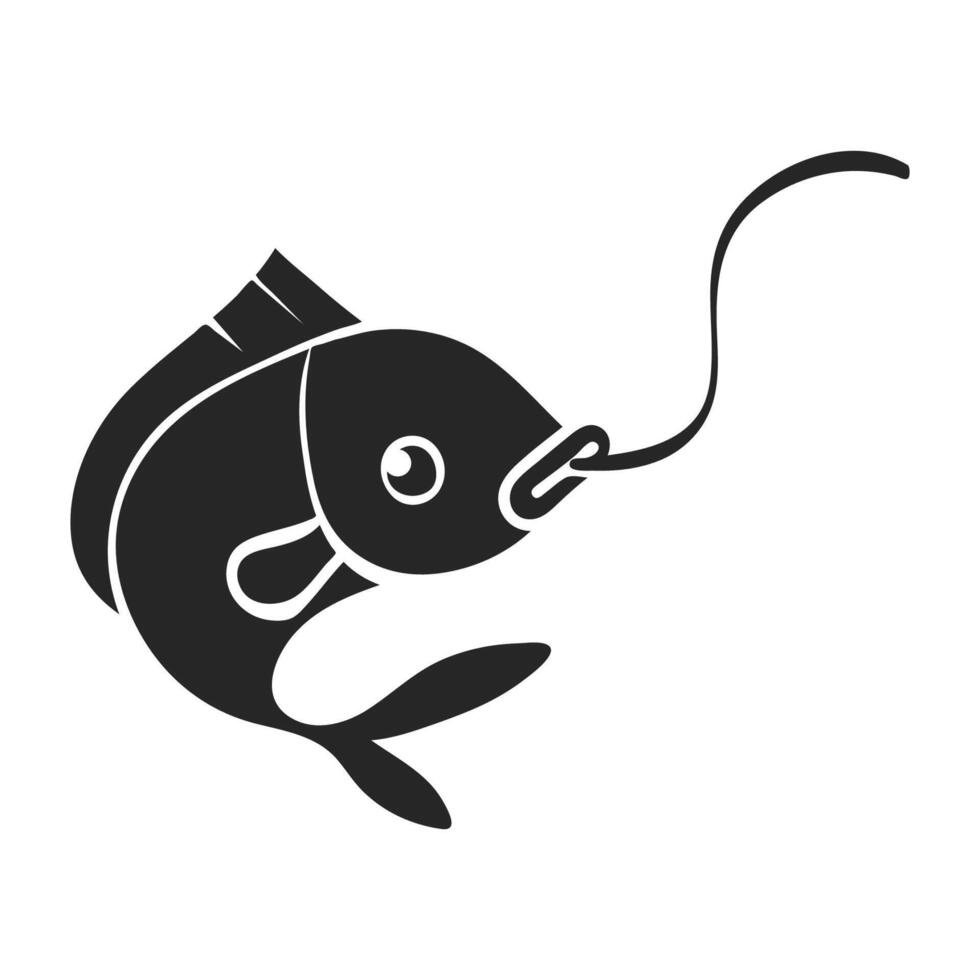 mano dibujado enganchado pescado vector ilustración