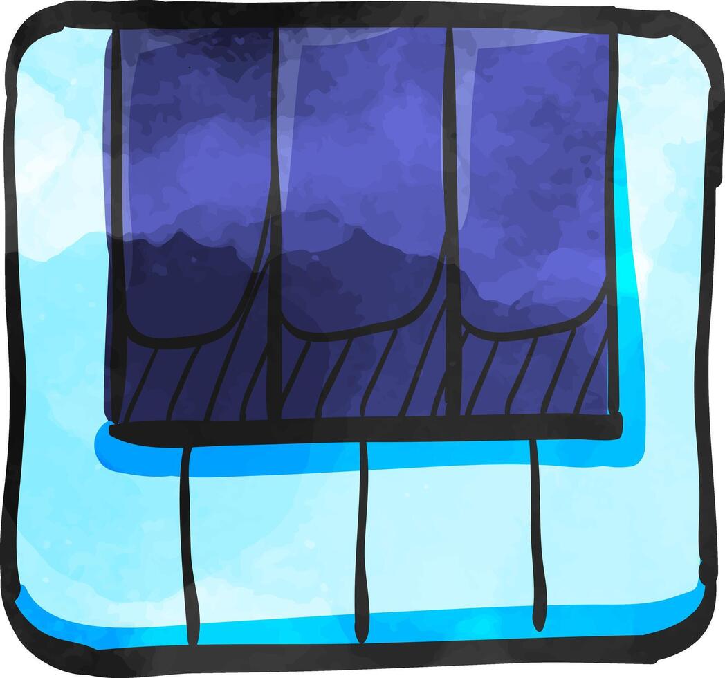 Piano  keys icon in watercolor style. vector