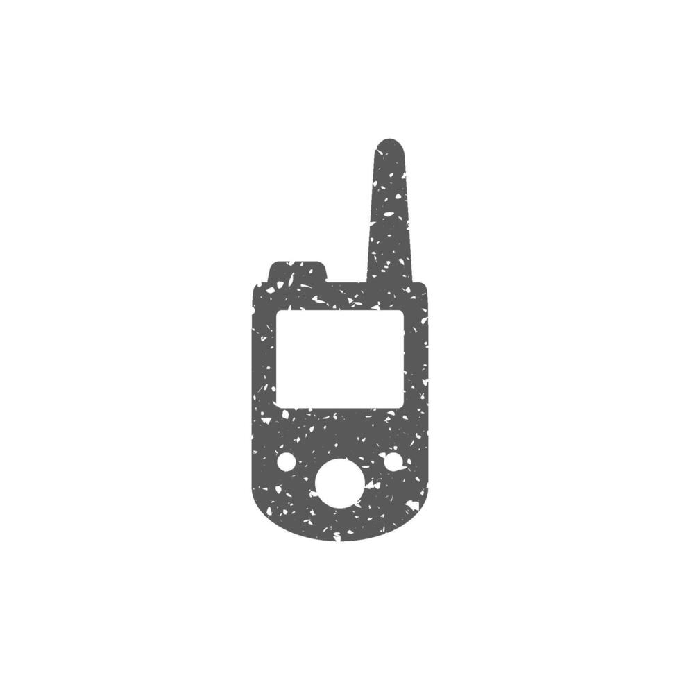 Handie talkie icon in grunge texture vector illustration