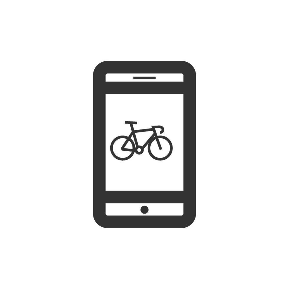 ciclismo aplicaciones icono en grueso contorno estilo. negro y blanco monocromo vector ilustración.