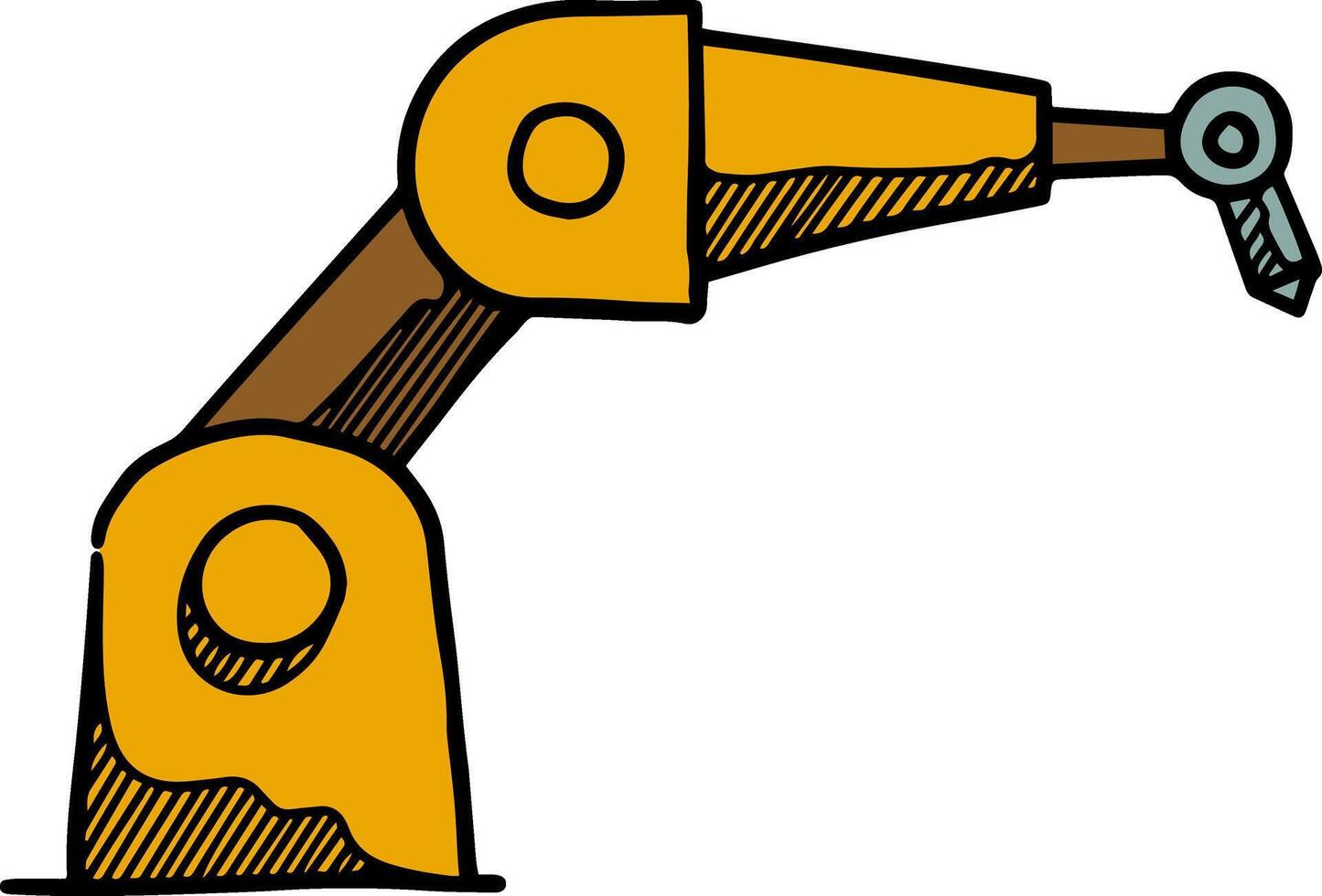 Industrial robotic arm icon  style color vector illustration