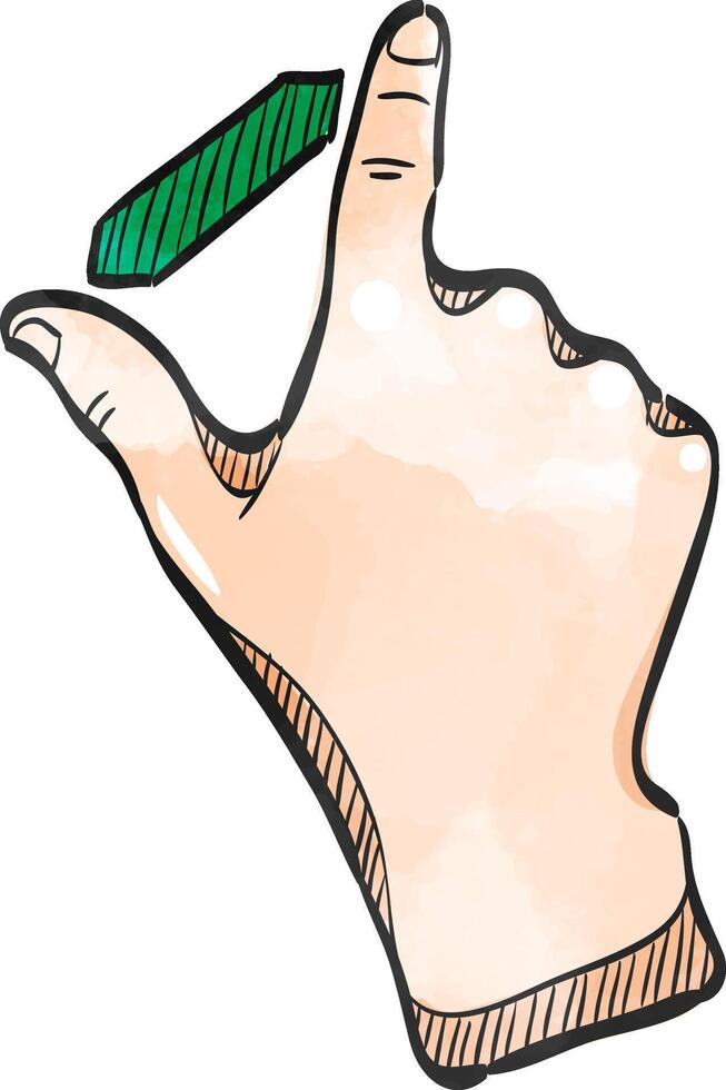 Finger gesture icon in watercolor style. vector