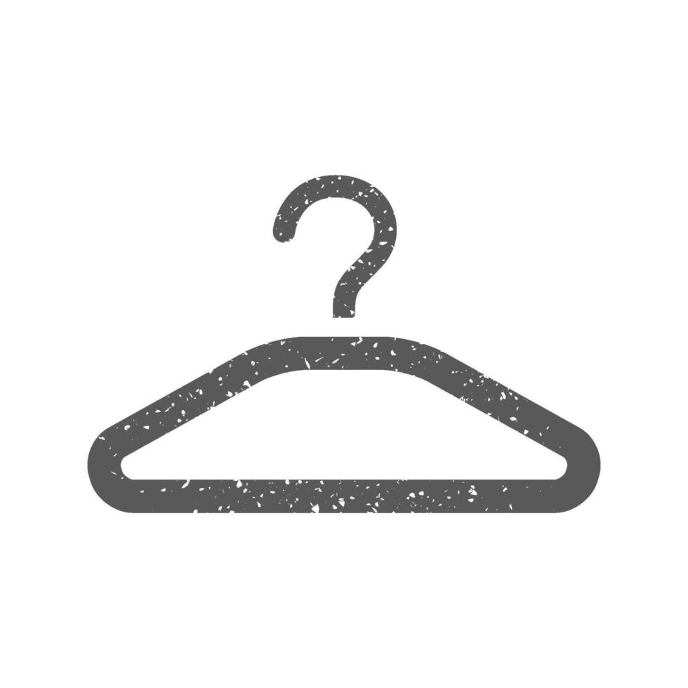 Clothes hanger icon in grunge texture vector illustration