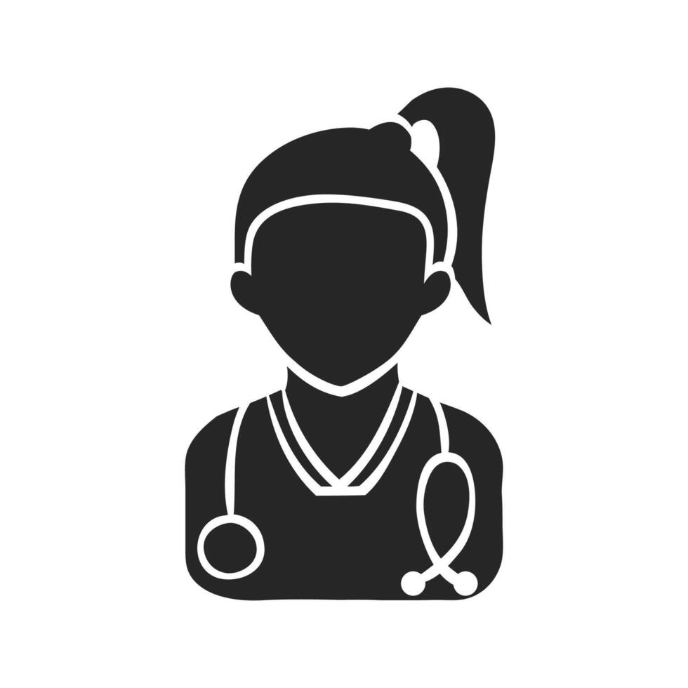 Hand drawn Woman doctor vector illustration