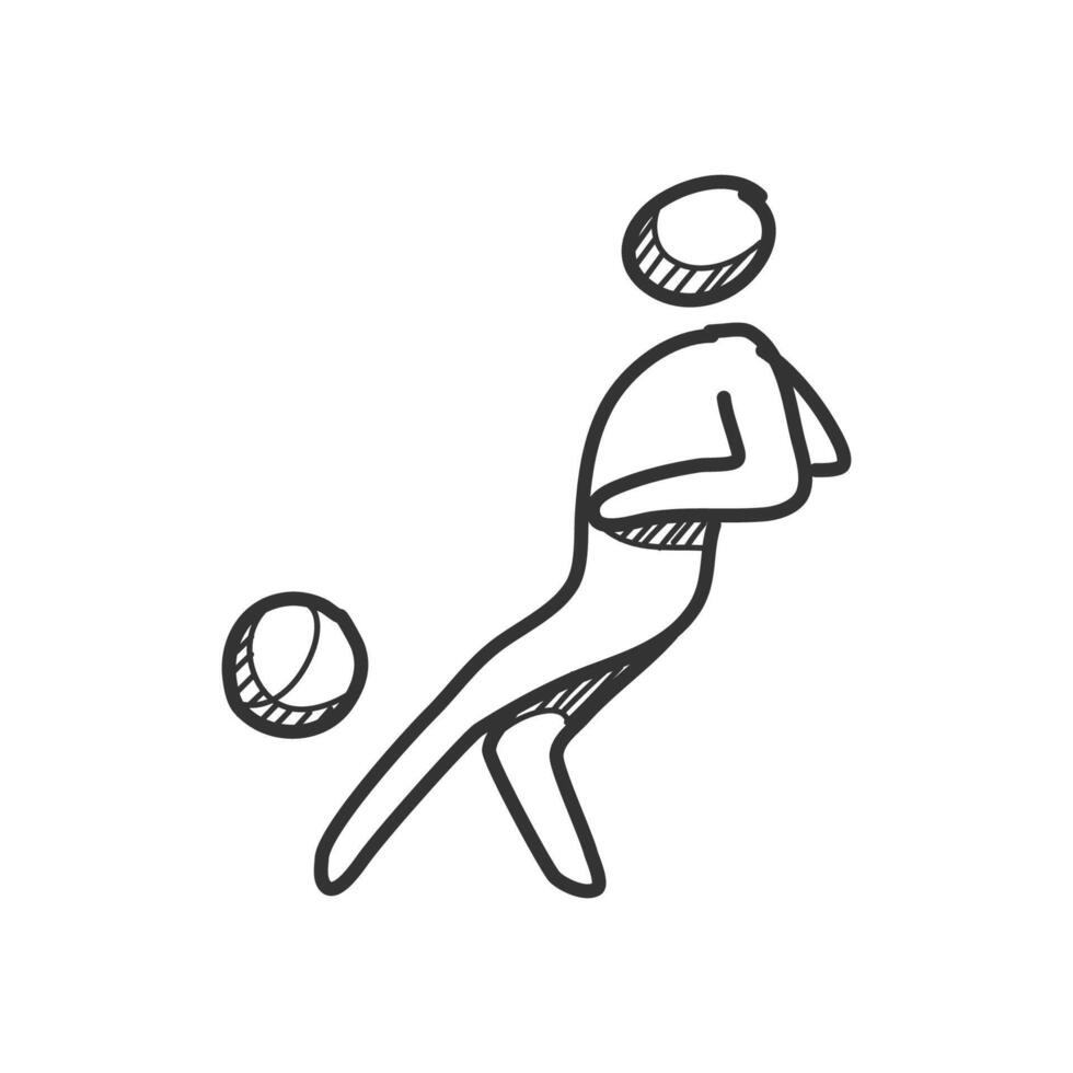 fútbol americano jugador íconos en mano dibujado garabatear vector