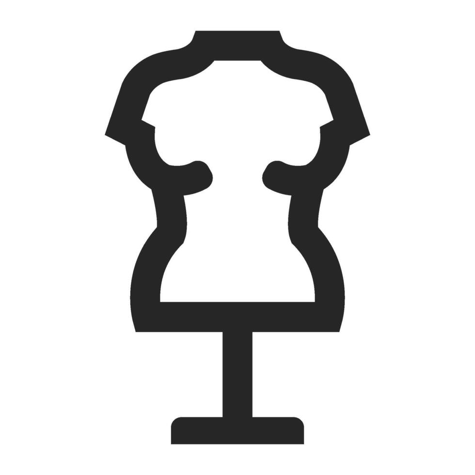 Mannequin icon in thick outline style. Black and white monochrome vector illustration.