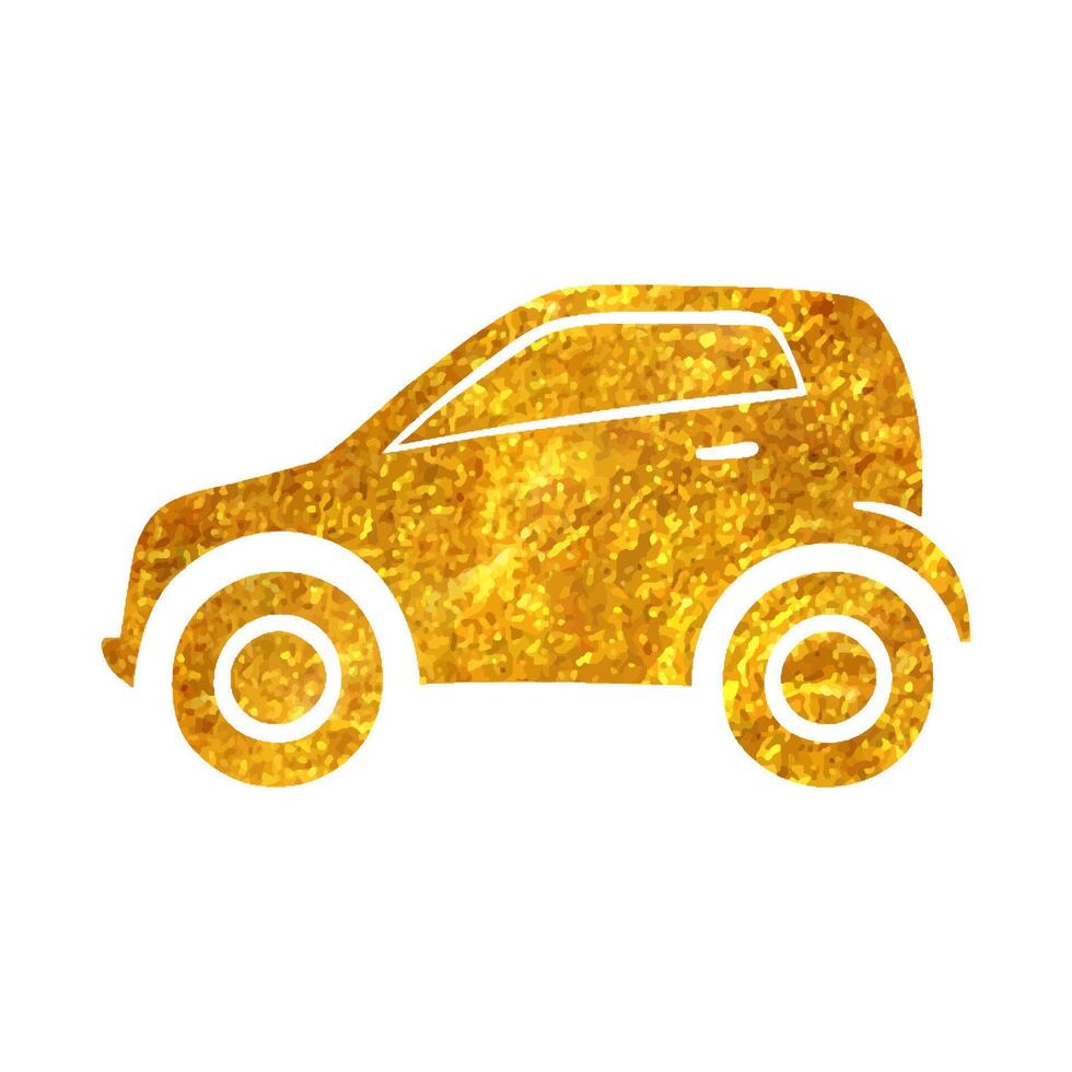 Hand drawn Small car icon in doodle sketch lines vector illustration