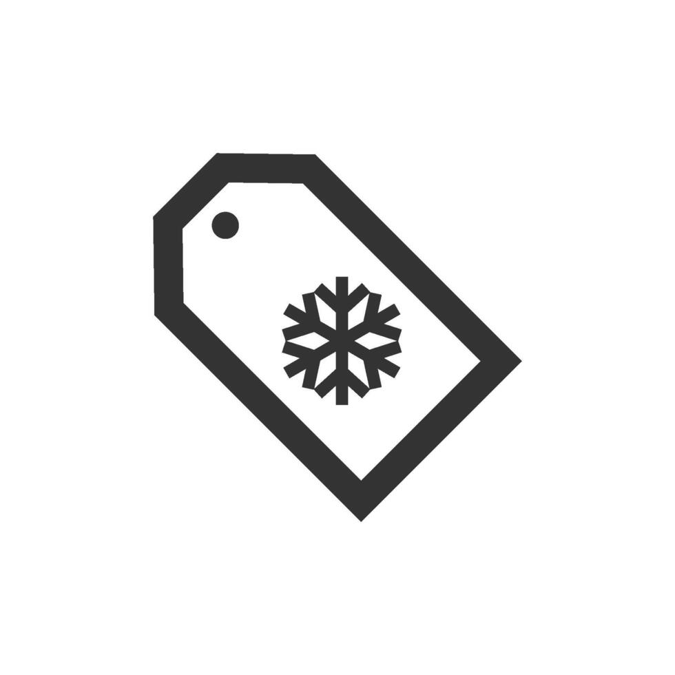 Winter sale icon in thick outline style. Black and white monochrome vector illustration.