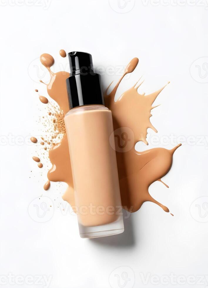 AI generated foundation makeup bottles mockup photo